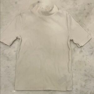 Gap Girls Cream Ribbed Mock Turtleneck